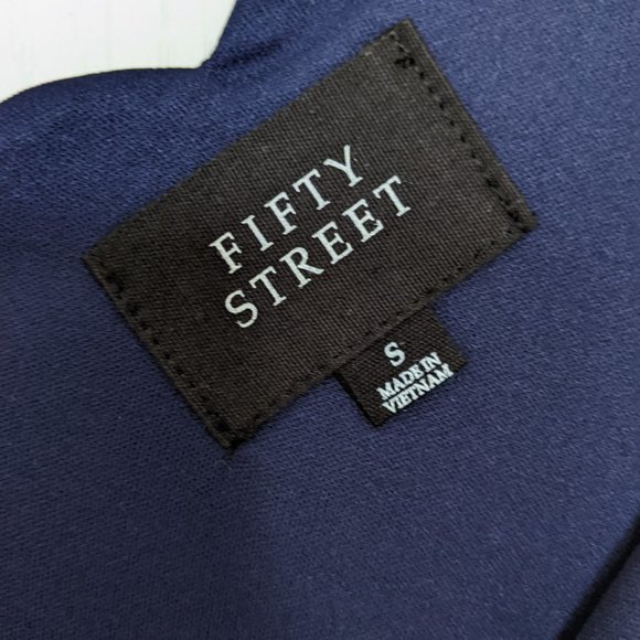 2/$45 Fifty Street Navy Floral A-Line Dress - Picture 5 of 5